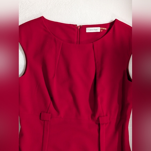 Calvin Klein Magnificent Red Sleeveless Dress, Size 8, Perfect for Holidays - Picture 3 of 7